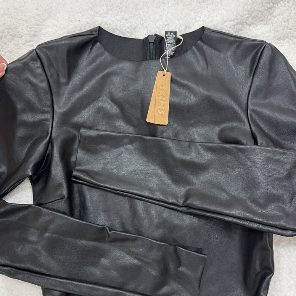 Skims Faux Leather Body Suit